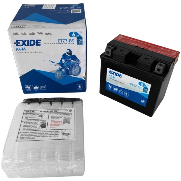 Baterie Moto Exide AGM Motorbike & Sport Battery 6Ah 100A 12V ETZ7-BS